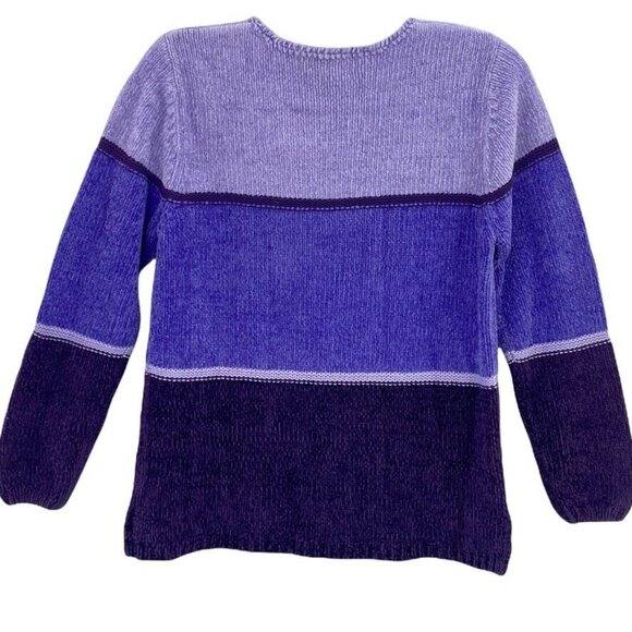 Denim & Co Pullover Sweater Purple Long Sleeve Soft Round Neck Women's Sz S - Picture 4 of 8